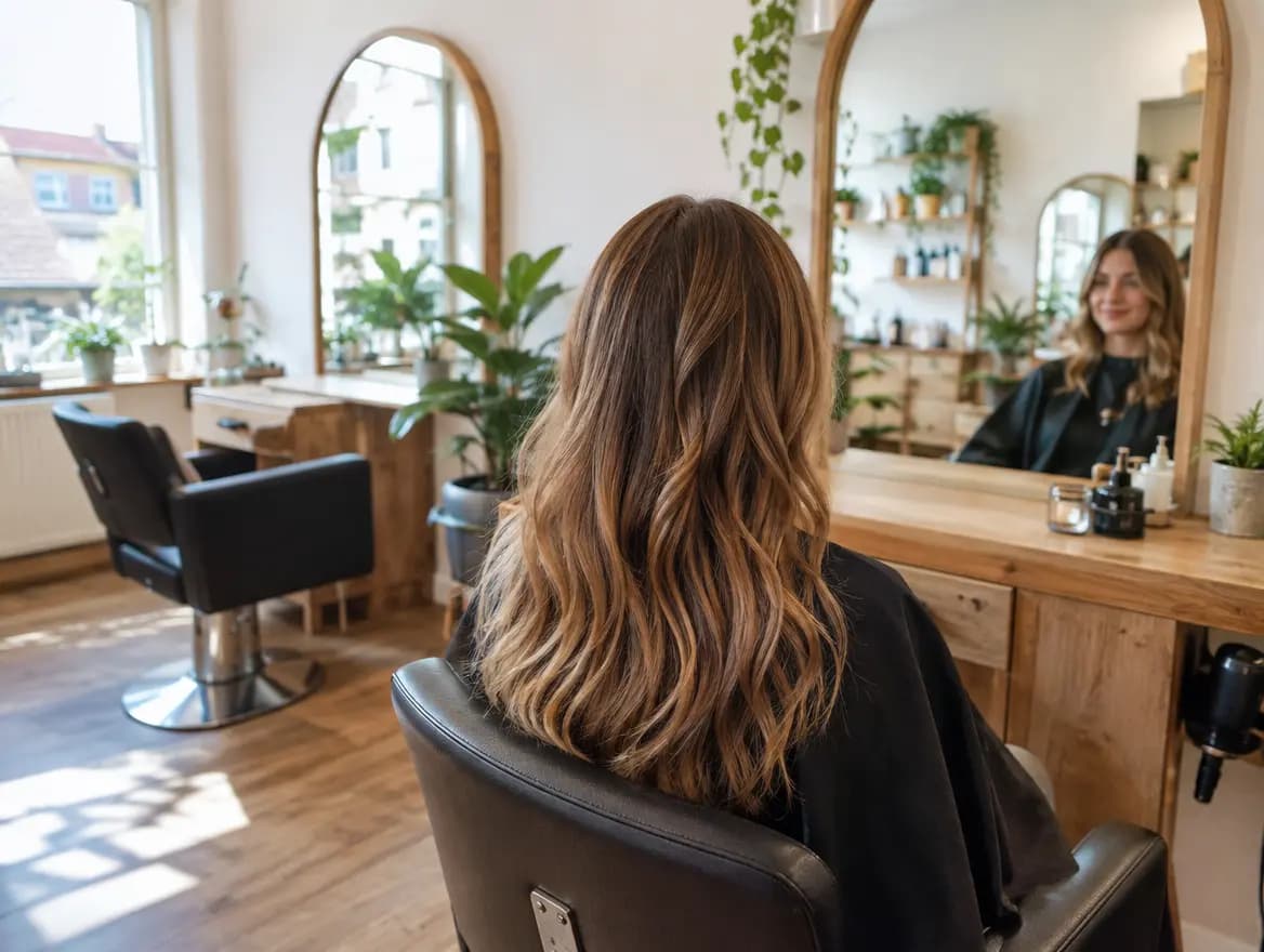 Balayage v karamelovém tónu